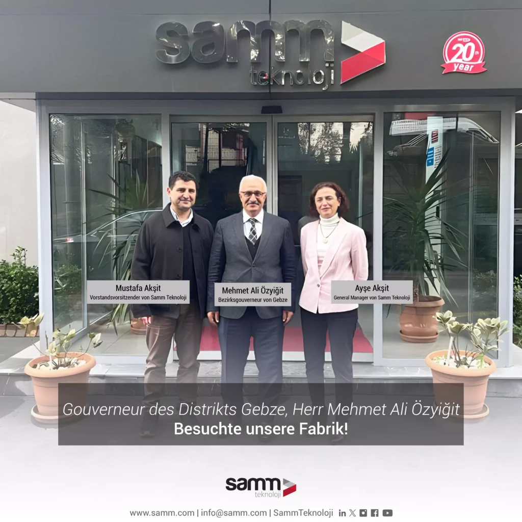 Mustafa Akşit, Mehmet Ali Özyiğit, Ayşe Akşit, Gouverneur des Distrikts Gebze Herr Mehmet Ali Özyiğit besuchte Samm Teknoloji! .webp.webp